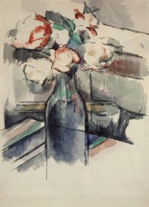 Roser på flaske af Paul Cézanne