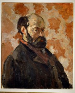Selvportræt mod en lyserød baggrund af Paul Cézanne