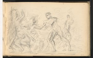 Studie til "The Judgment of Paris" eller "The Amorous Shepherd" af Paul Cézanne