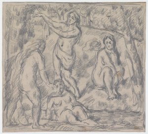 Undersøgelse af fire kvinder, der bader af Paul Cézanne