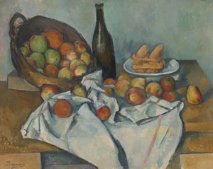 Kurven med æbler af Paul Cézanne