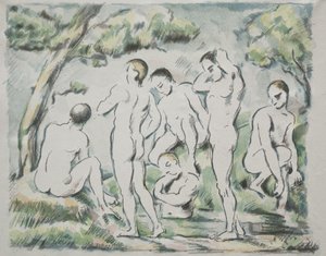 Badegæsterne af Paul Cézanne