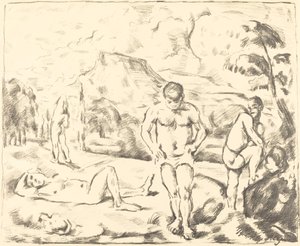 De badende store tallerken, 1896-1897. af Paul Cézanne