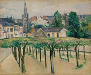 Saint-Aspais-kirken set fra Place de la Préfecture ved Melun af Paul Cézanne