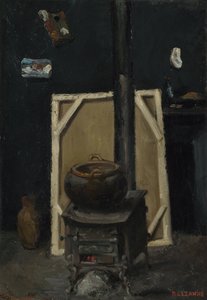 Komfuret i studiet, ca 1865 af Paul Cézanne