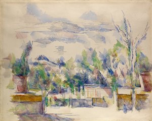 Terrassen i haven ved Les Lauves af Paul Cézanne
