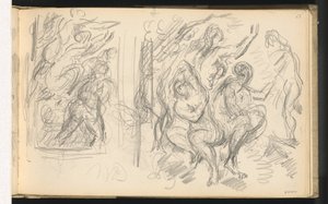 To studier til "The Judgment of Paris" eller "The Amorous Shepherd" af Paul Cézanne