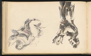 Victor Chocquet og en engel for "The Apotheosis of Delacroix" af Paul Cézanne