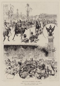 Zaren og zarinaen i Paris (gravering)
