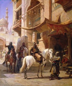 Arabiske krigere i en gade,