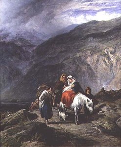 Sigøjnerfamilie på en bjergbane af Paul Falconer (attr. to) Poole
