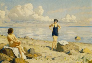 På stranden,