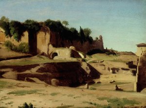 Kejserpaladset på Palatinen, Rom, 1834. af Paul Flandrin