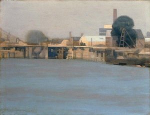 Shrewsbury Docks (olie på lærred)