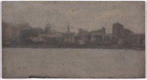 Themsen ved Battersea (olie på akademiets bord) af Paul Fordyce Maitland