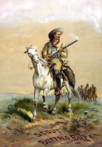 Omslag til bogen "The Scout Buffalo Bill" af Han. W.F. Cody, illustration af P. Frenzeny, sd. mellem 1860 og 1890. af Paul Frenzeny