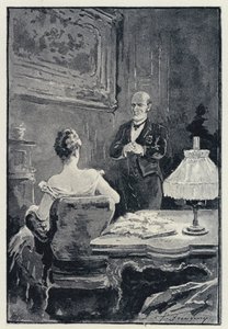 Illustration til Anna Karenina: Skænderiet mellem Anna og hendes mand (litho)