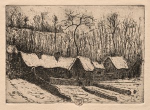 Seks ætsninger: The Thatched Bakery, Auvers, 1895.