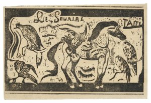 En hest og fugle, hovedstykke til Le sourire af Paul Gauguin