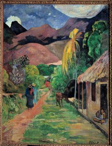 A Street in Tahiti Maleri af Paul Gauguin (1848-1903) 1891 Tolede, museum for kunst af Paul Gauguin