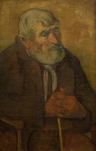 Gammel mand med stok af Paul Gauguin