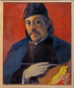 Autoportræt a la Palette (olie på lærred) af Paul Gauguin
