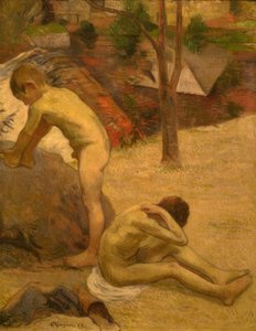 Bretonske drenge bader af Paul Gauguin