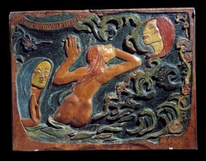 Be Mysterious Relief udskåret i lindetræ af Paul Gauguin (1848-1903) af Paul Gauguin