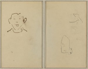 drengens ansigt; To får [verso] af Paul Gauguin