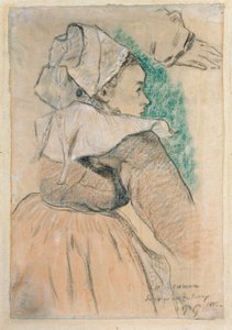 Bretonsk kvinde i højre profil, 1886 af Paul Gauguin