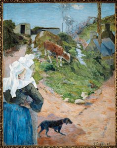 Bretonnes et Veau (olie på lærred) af Paul Gauguin