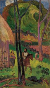 Rytter foran hytten, 1902. af Paul Gauguin