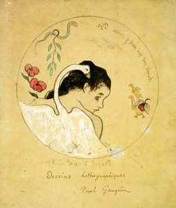 Design til en tallerken - Leda and the Swan, 1889 af Paul Gauguin