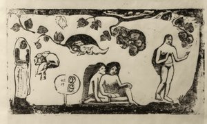Kvinder, dyr og løv af Paul Gauguin