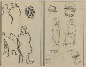 Figurstudier; Studier af soldater [verso] af Paul Gauguin