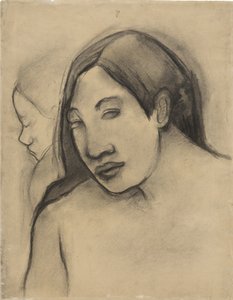 Ledere af tahitiske kvinder, frontale og profilerede synspunkter, 1891-93 af Paul Gauguin