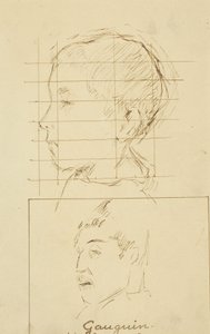 Heads of a Boy and a Man (Selvportræt?) [verso] af Paul Gauguin
