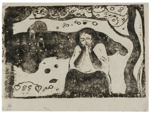 Menneskelig elendighed, fra Suite of Late Wood-Block Prints af Paul Gauguin