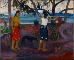 I Raro Te Oviri (Under pandanusplanten) af Paul Gauguin