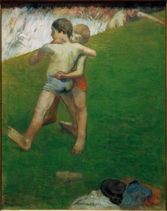 Young Wrestlers - Bretagne af Paul Gauguin