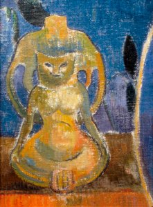 La belle Angele, Madame Satre (1868-1932) hotelejer ved Pont Aven, detalje af skulpturen af Paul Gauguin