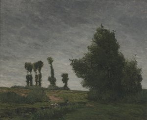 Landskab med poppel (olie på lærred) af Paul Gauguin