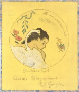 Leda Design for a Plate: Shame on They Who Evil Think Honi Soit Qui Mal y Pense..., 1889. af Paul Gauguin