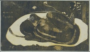 Liggende pige bange for de dødes spøgelser Set af de dødes spøgelser Mauao tupapau (titel på objekt) af Paul Gauguin