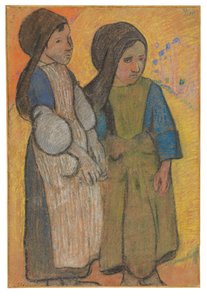 Små bretonere før havet II af Paul Gauguin