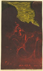 Mahna no Varua Ino (Dæmonen taler) [verso] af Paul Gauguin