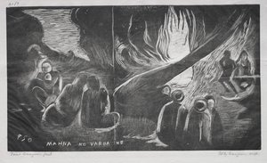 Noah, The Devil Speaks Mahna No Evil Spirit, 1893-94. af Paul Gauguin