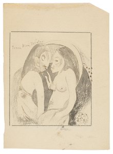 Parau Hina Tefatou (Kuun jumalattaren ja Maan jumalan väliset sanat) af Paul Gauguin