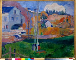 Landskab i Bretagne, møllen David (landskab i Bretagne, møllen David) Maleri af Paul Gauguin (1848-1903) af Paul Gauguin
