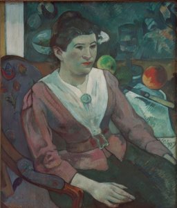 Portræt af en kvinde i stilleben af ​​Cézanne - Marie Derr af Paul Gauguin
